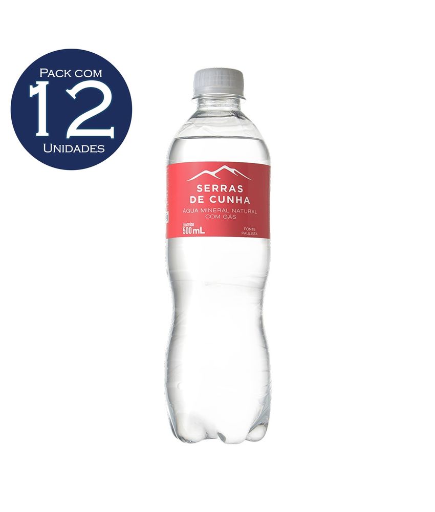 AGUA MINERAL COM GAS SERRAS DE CUNHA PET 500mL